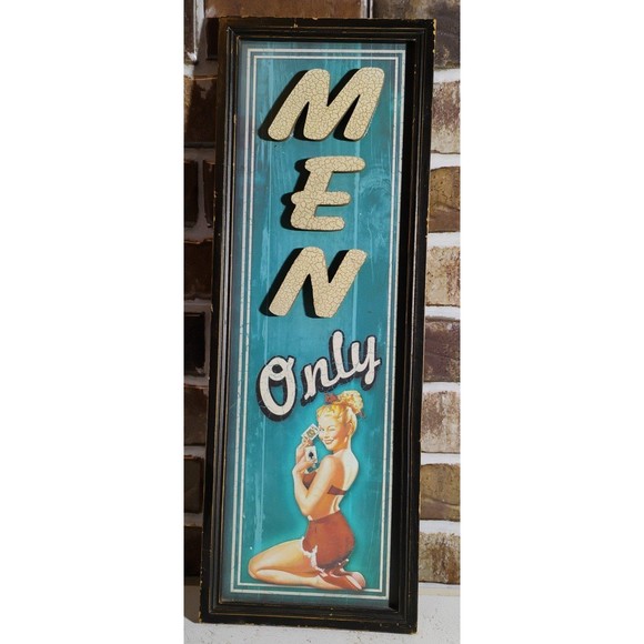 Retro Men Only Wall Decor (RARE ) 8×22